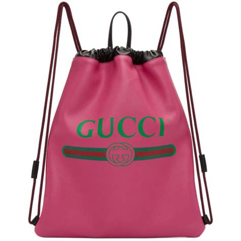 gucci drawstring backpack pink|authentic Gucci backpacks.